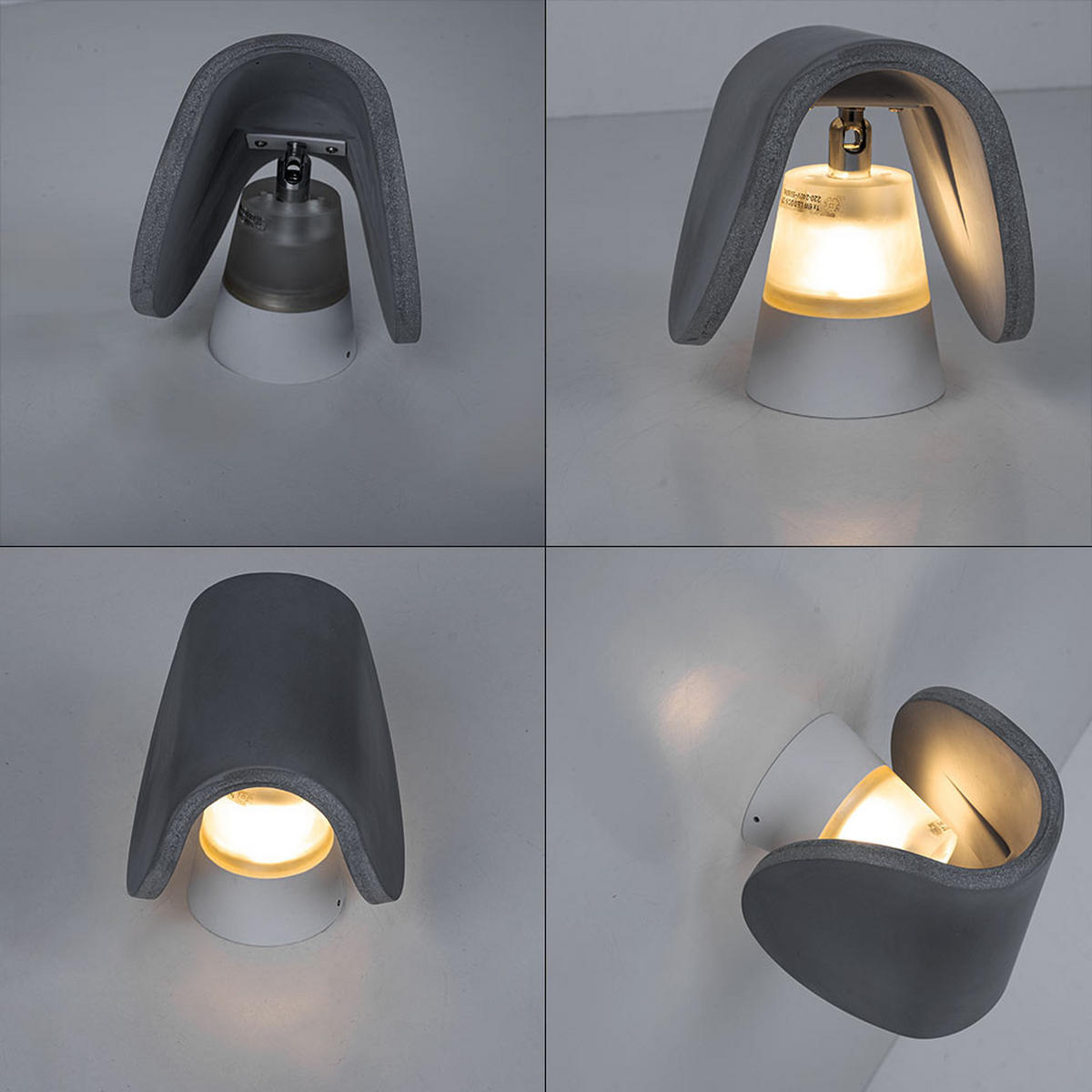 LED WANDLEUCHTE TIMO Beton Grau - Grau, Metall (12.6/15.7/12.4cm) - Globo Lighting