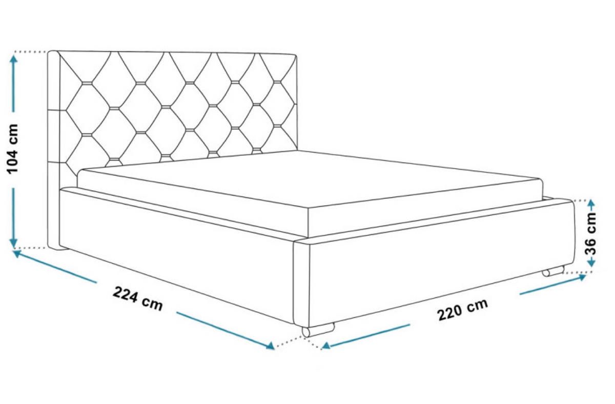 BETT Schwarz BEN 17 Metallrahmen Mit Bettkasten 200x200 cm - Schwarz, Textil - Sepro Meble