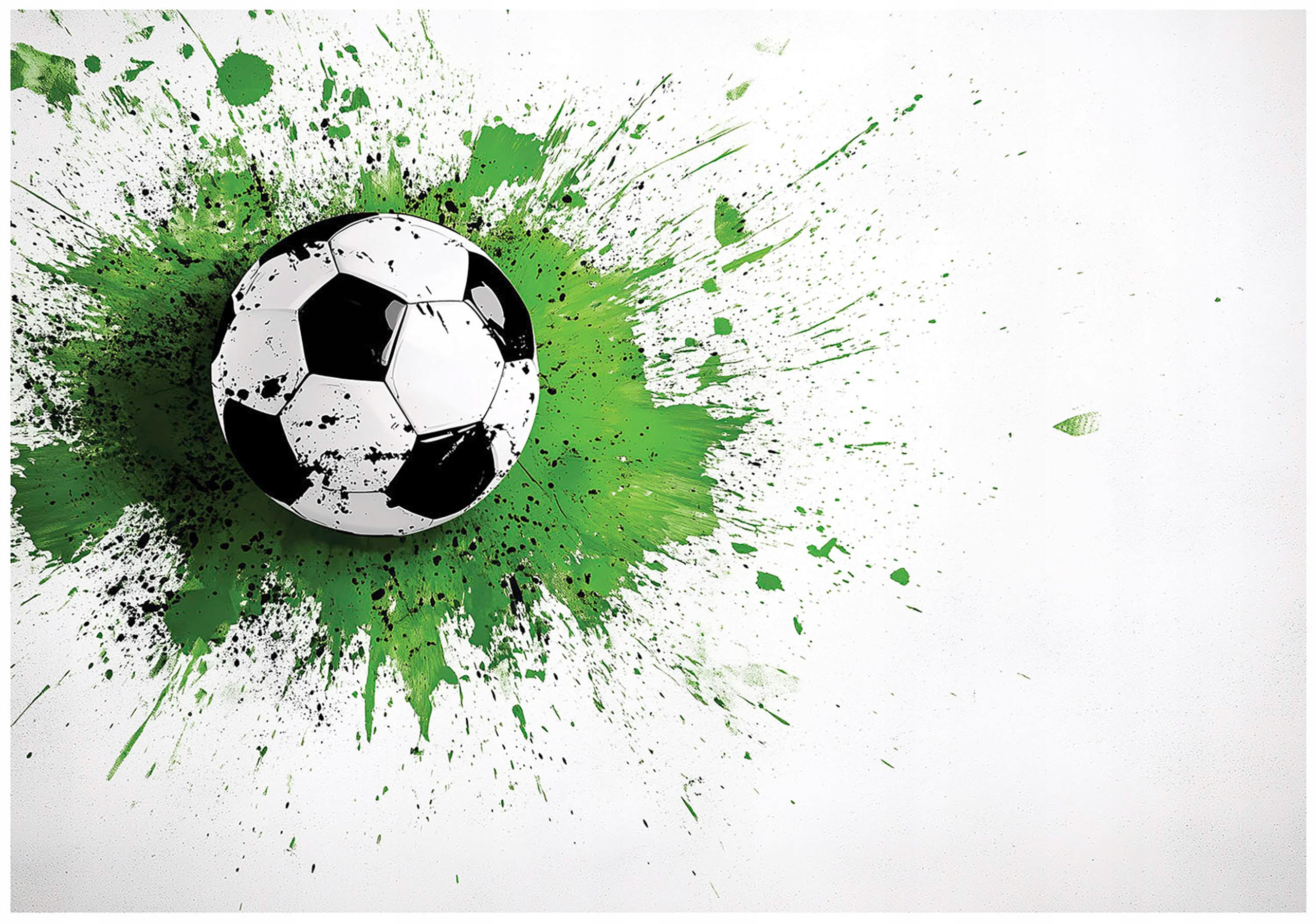FOTOTAPETE Kinderzimmer Junge Fußball 200x140 - Multicolor, Papier (200/140cm) - Wallarena