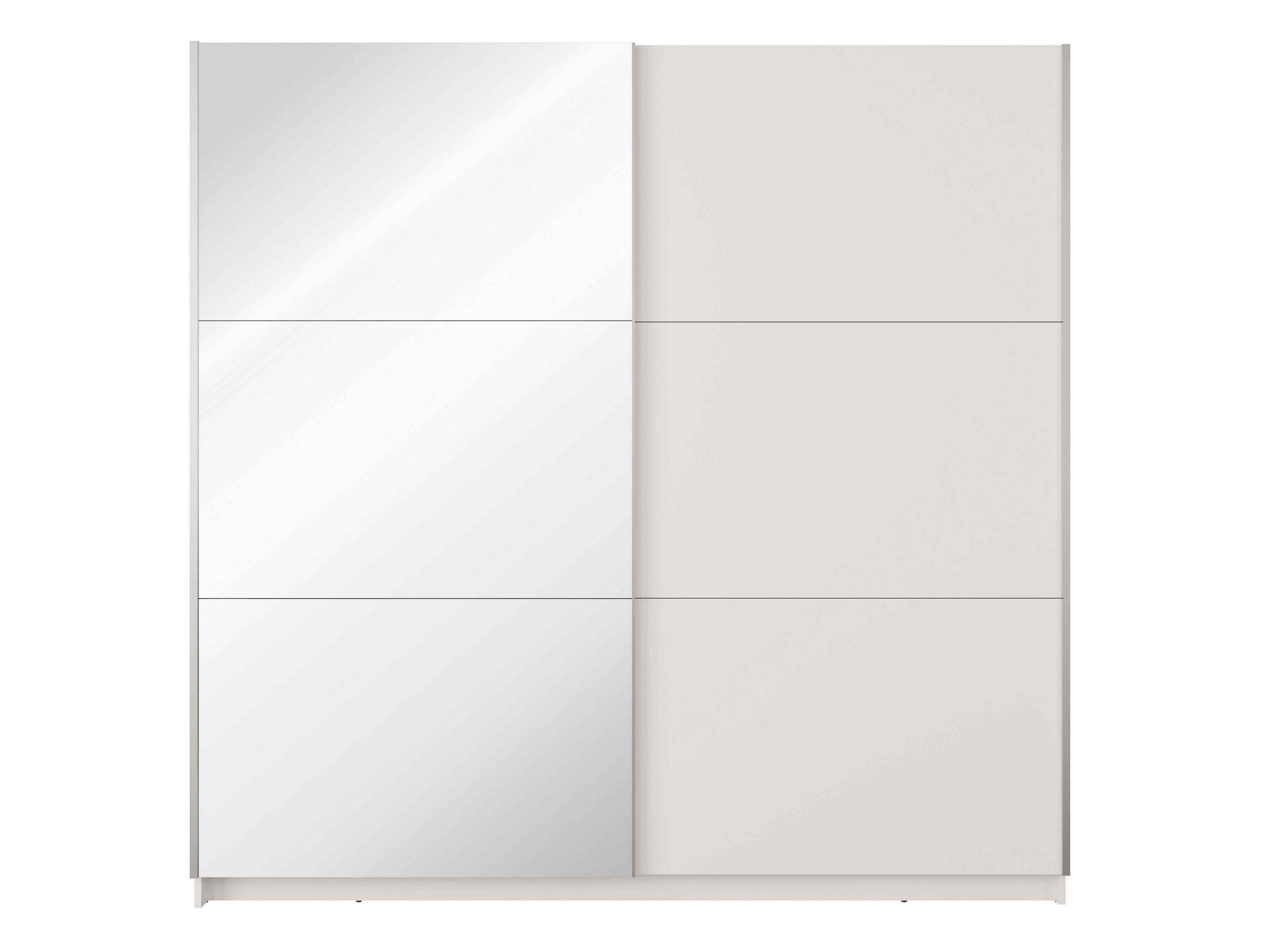 SCHWEBETÜRENSCHRANK ODRIK 200,6/207/55,3cm 2-türig mit Spiegel Weiß - Weiß, Holzwerkstoff (200.6/207/55.3cm) - MASSENO