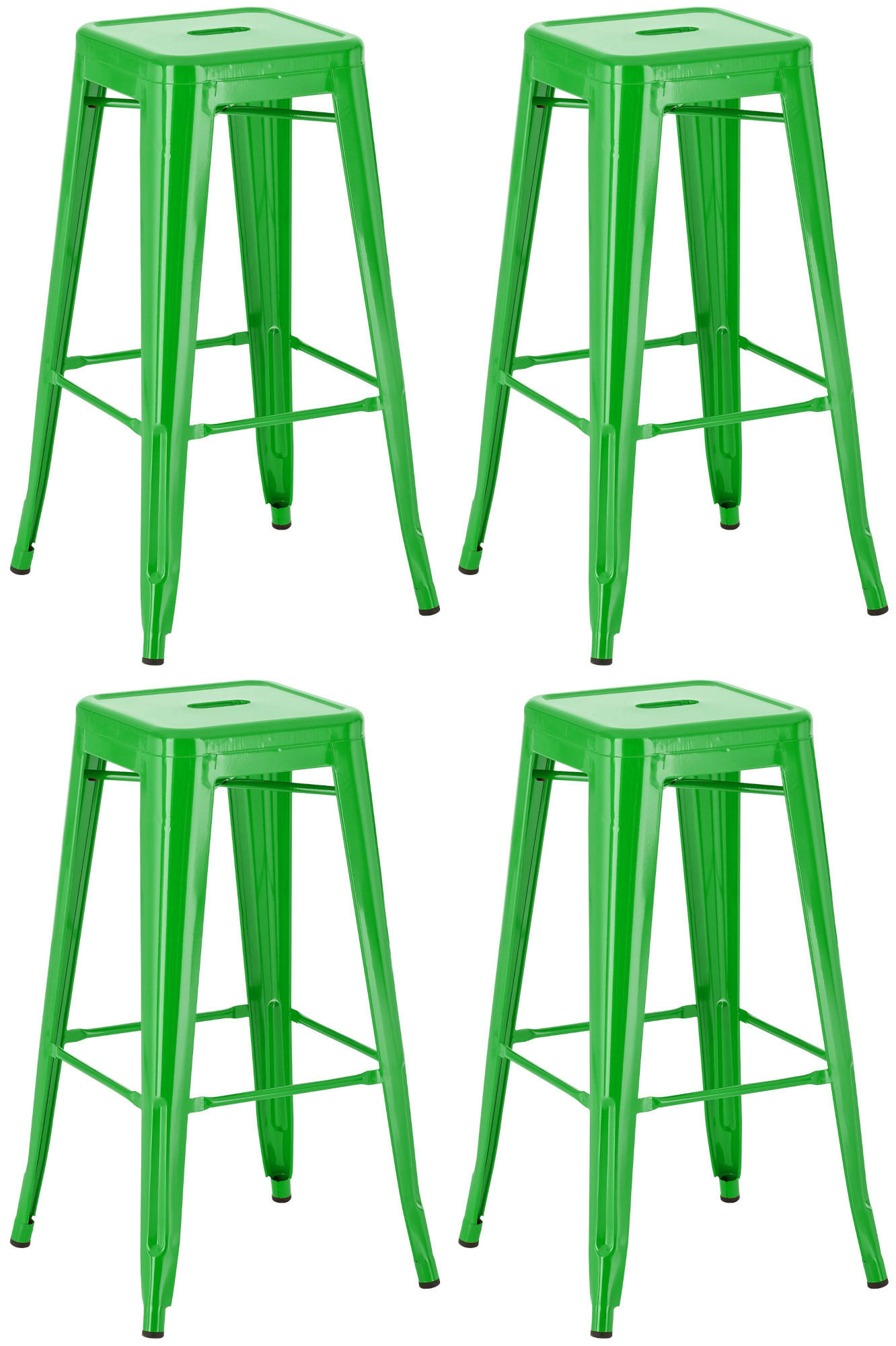 BARHOCKER 4er Set Metall grün - Grün, Metall (43/76/43cm) - CLP