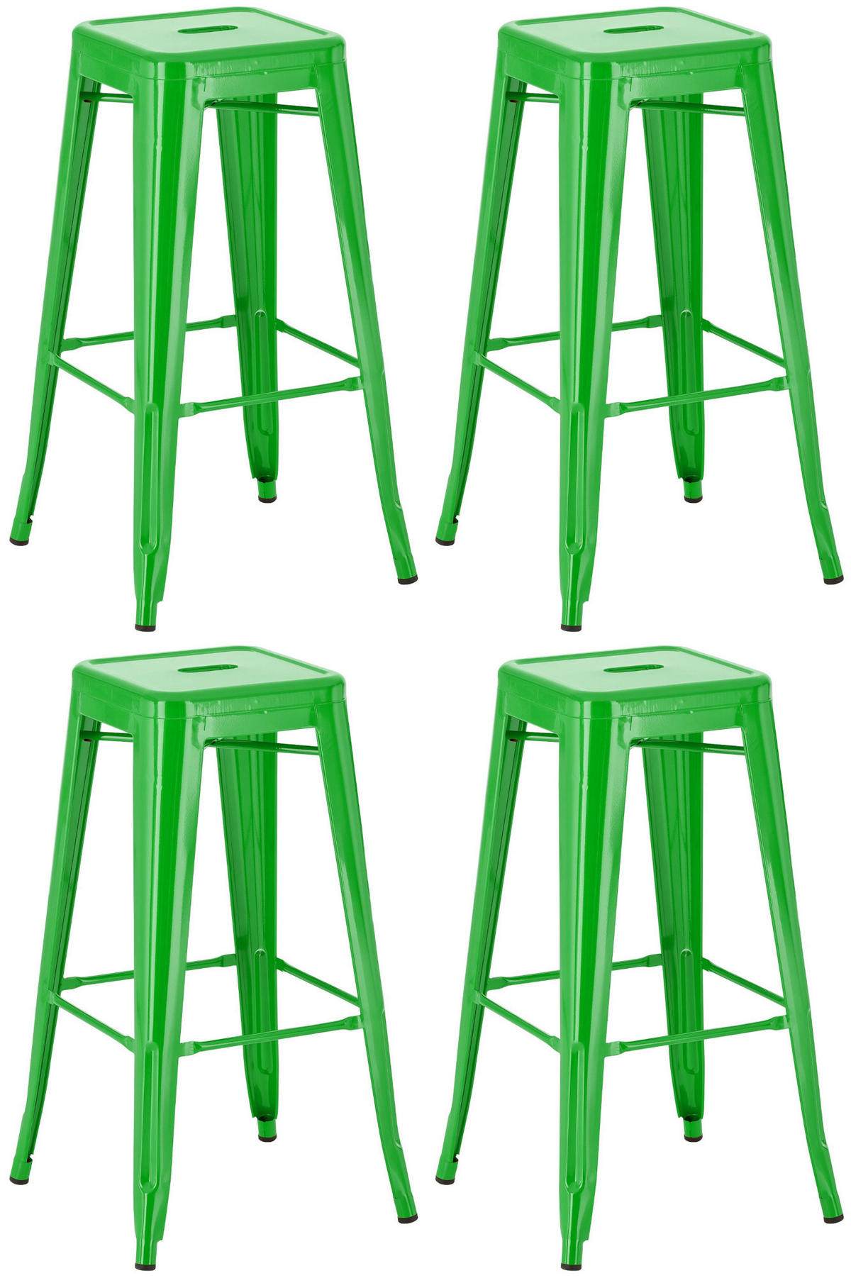 BARHOCKER 4er Set Metall grün - Grün, Metall (43/76/43cm) - CLP