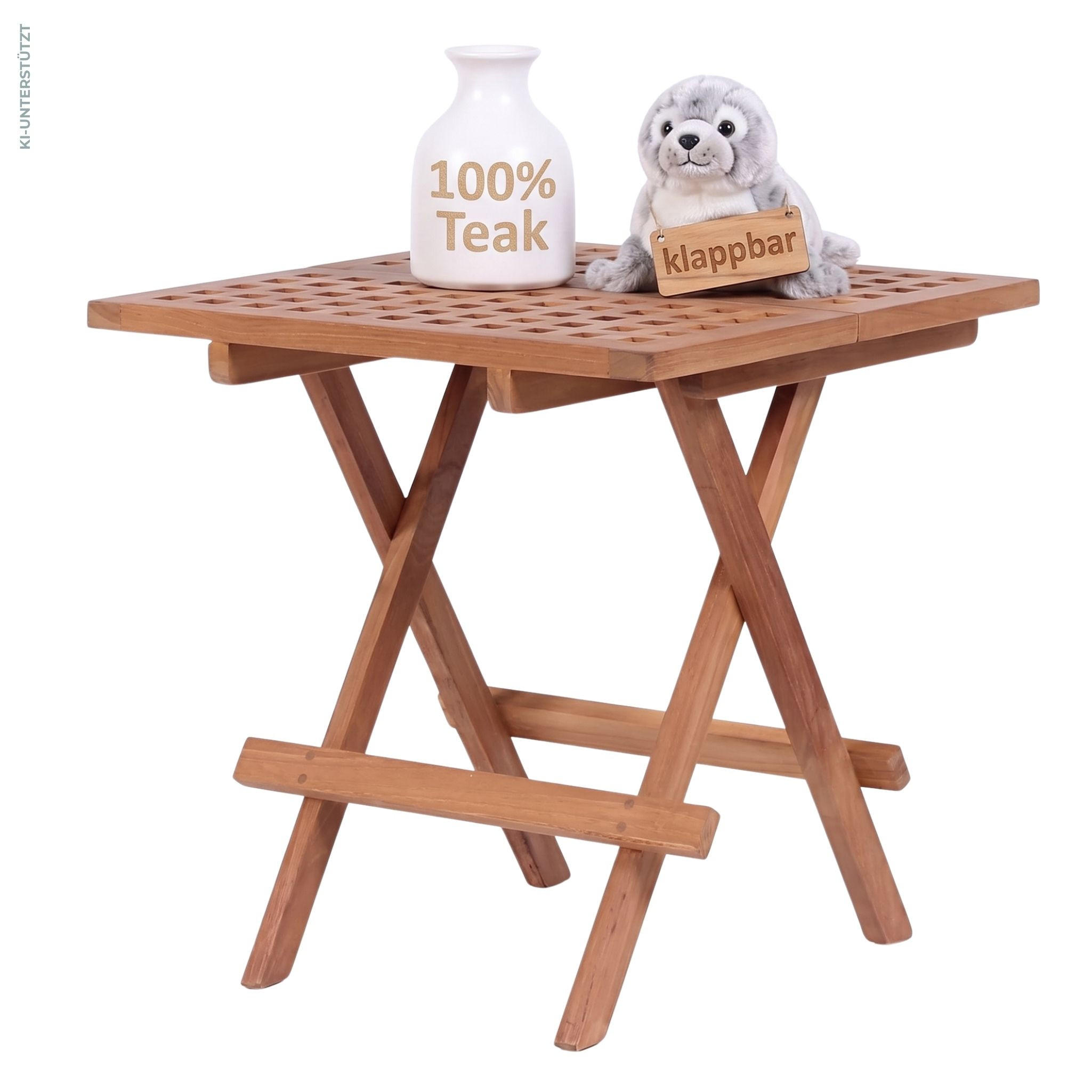 BEISTELLTISCH Devon - Braun, Holz/Metall (50/50/51cm) - Mr. Deko