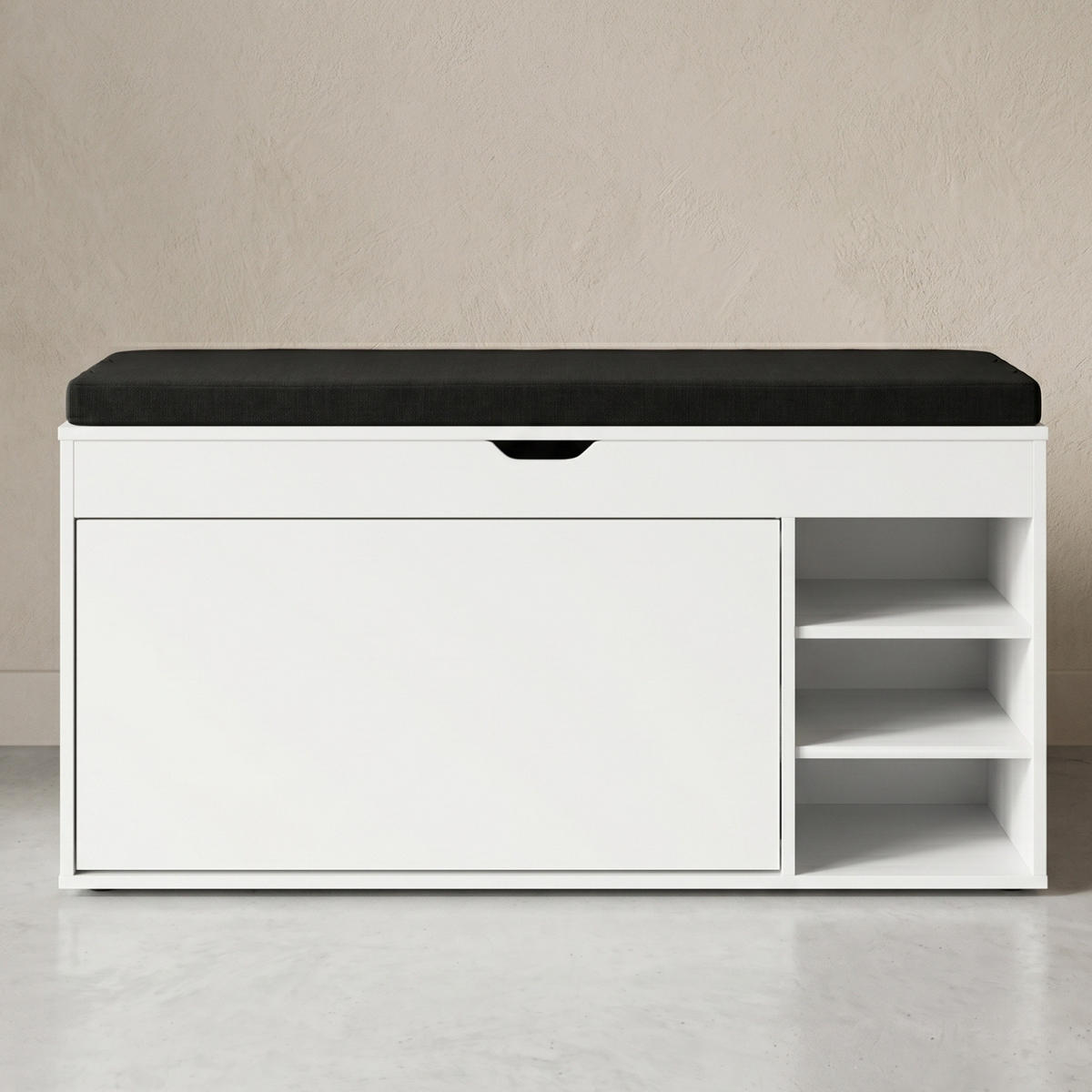 SCHUHSCHRANK mit Sitzfläche Gradia 100/34/53 cm - Weiß, Holzwerkstoff (34/53/100cm) - BOXIMO