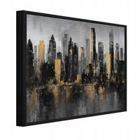 BILDER mit Rahmen Stadt Abstraktion Schwarz 150x100 cm - Multicolor, Metall (150/100cm) - Wallarena