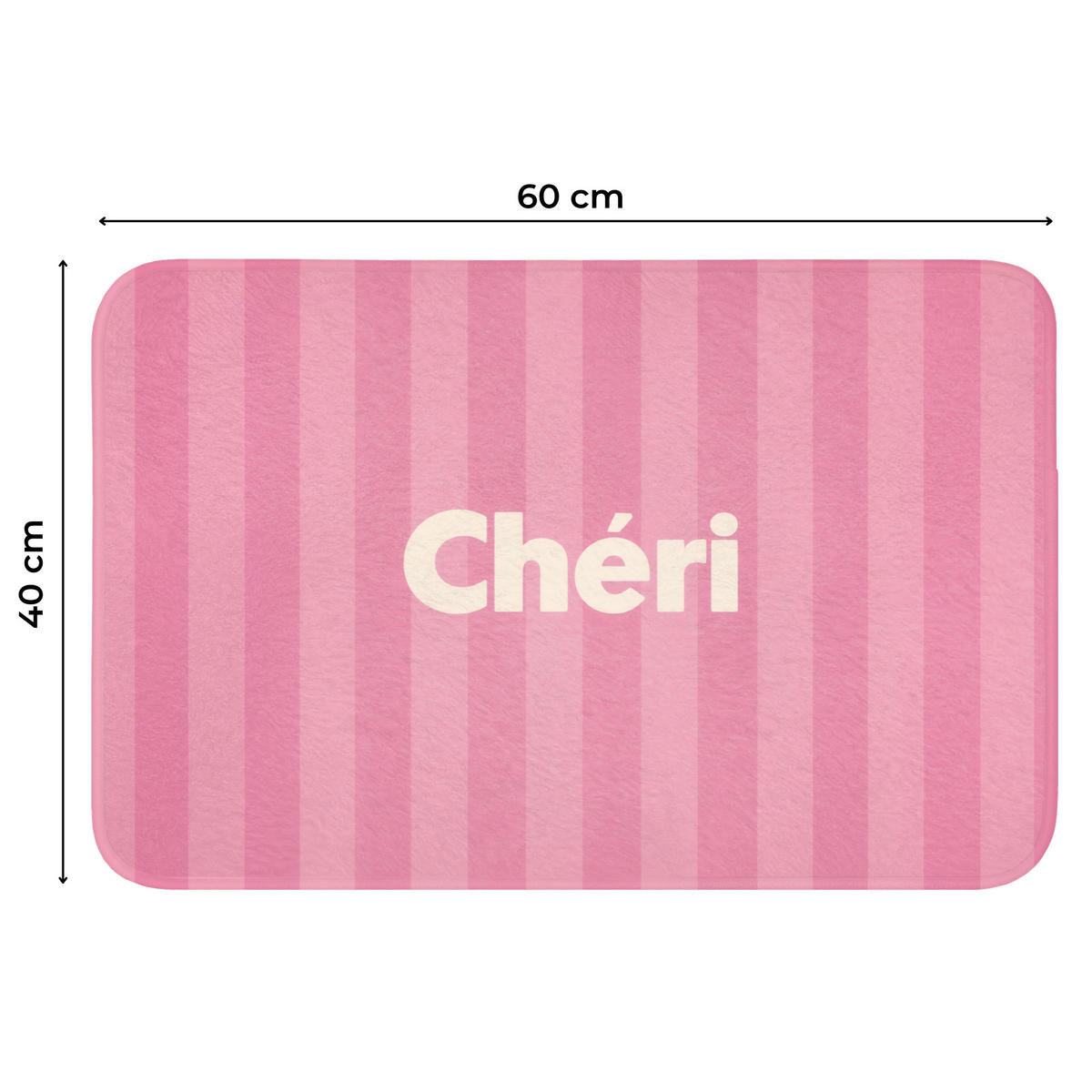 WC PŘEDLOŽKA Pruhované - růžové - Chéri 60x40 cm - růžová, textil/plast (60/1cm) - OnlyWow