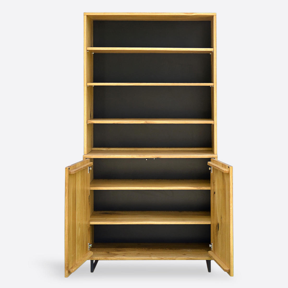 VITRINE ANRICHTE aus Massivholz ins Wohnzimmer NESCA II - Eichefarben, Holz (100/200/40cm) - Rawood Furniture