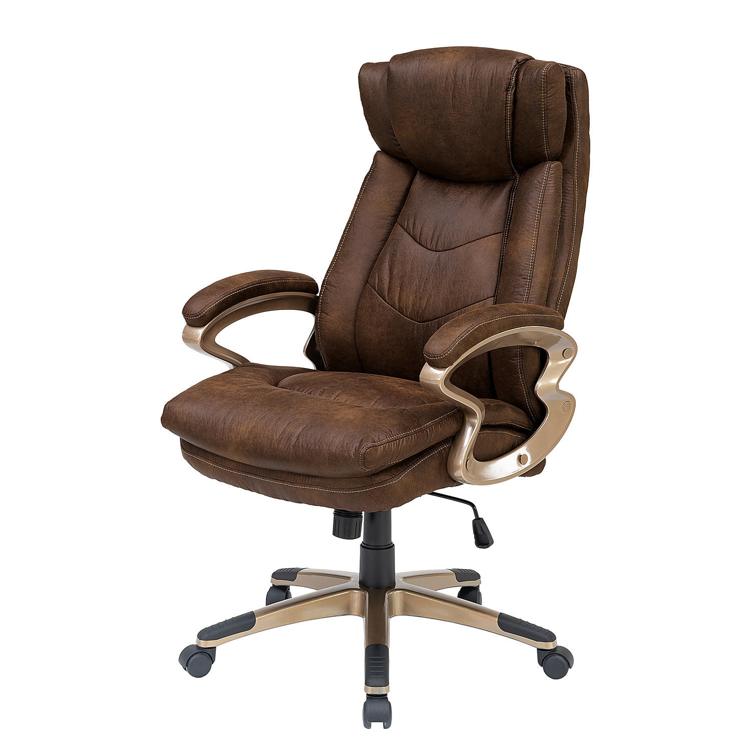 BÜROSTUHL - Microfaser / Kunststoff - Vintage Braun - Braun, Kunststoff/Textil (63/119/75cm) - home24