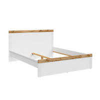 BETT Holten weiß / Eiche Wotan 169 / 200 / 100,5cm - Eichefarben/Weiß, Holz/Holzwerkstoff (160/200cm) - Feldmann-Wohnen