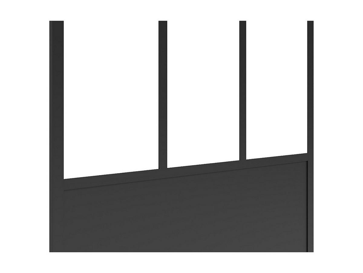 DUSCHTRENNWAND Seitenwand italienische Dusche - Schwarz matt - Industrial Style - 100 x 200 cm - URBANIK - Schwarz, Metall (100/200cm) - Vente-Unique
