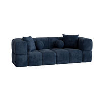 SOFA 3-sitzer Vega - Blau, Holzwerkstoff/Textil (250/77/103cm) - Fun Möbel