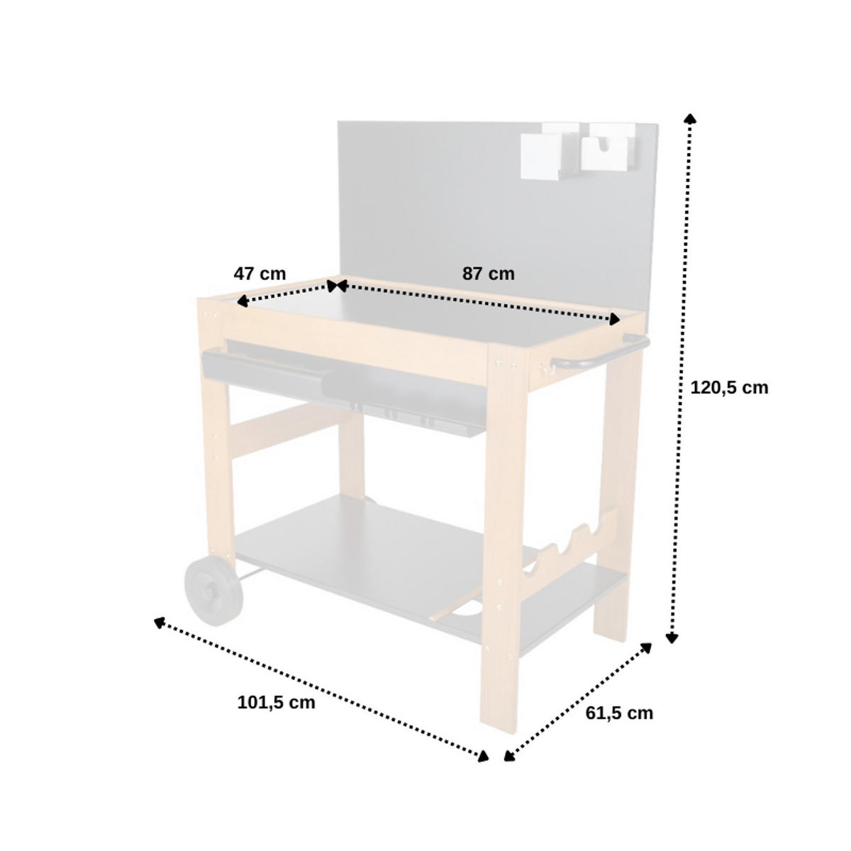 ABLAGE - Schwarz, Metall (49/11.5/91.5cm) - Somagic