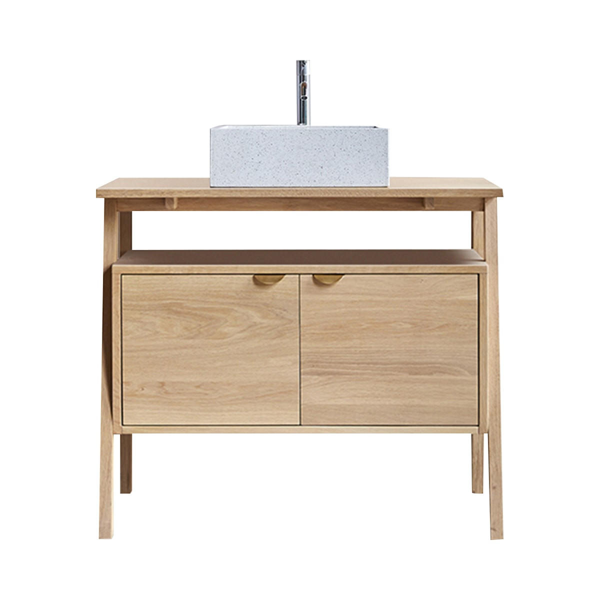 Tikamoon Waschtischunterschrank Natur 90x78x50 cm