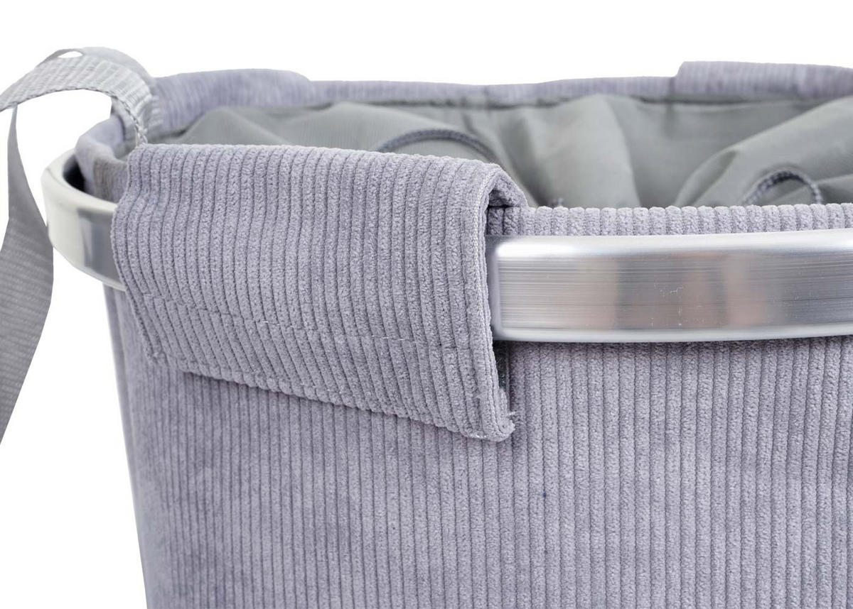 KOŠ NA PRÁDLO Svetlošedý - svetlosivá, textil (39/55/39cm) - MCW
