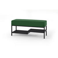 POLSTERBANK MELLO 80 Grün, Schwarzes Metallprofil - Schwarz/Grün, Textil/Metall (80/45/35cm) - Bettso