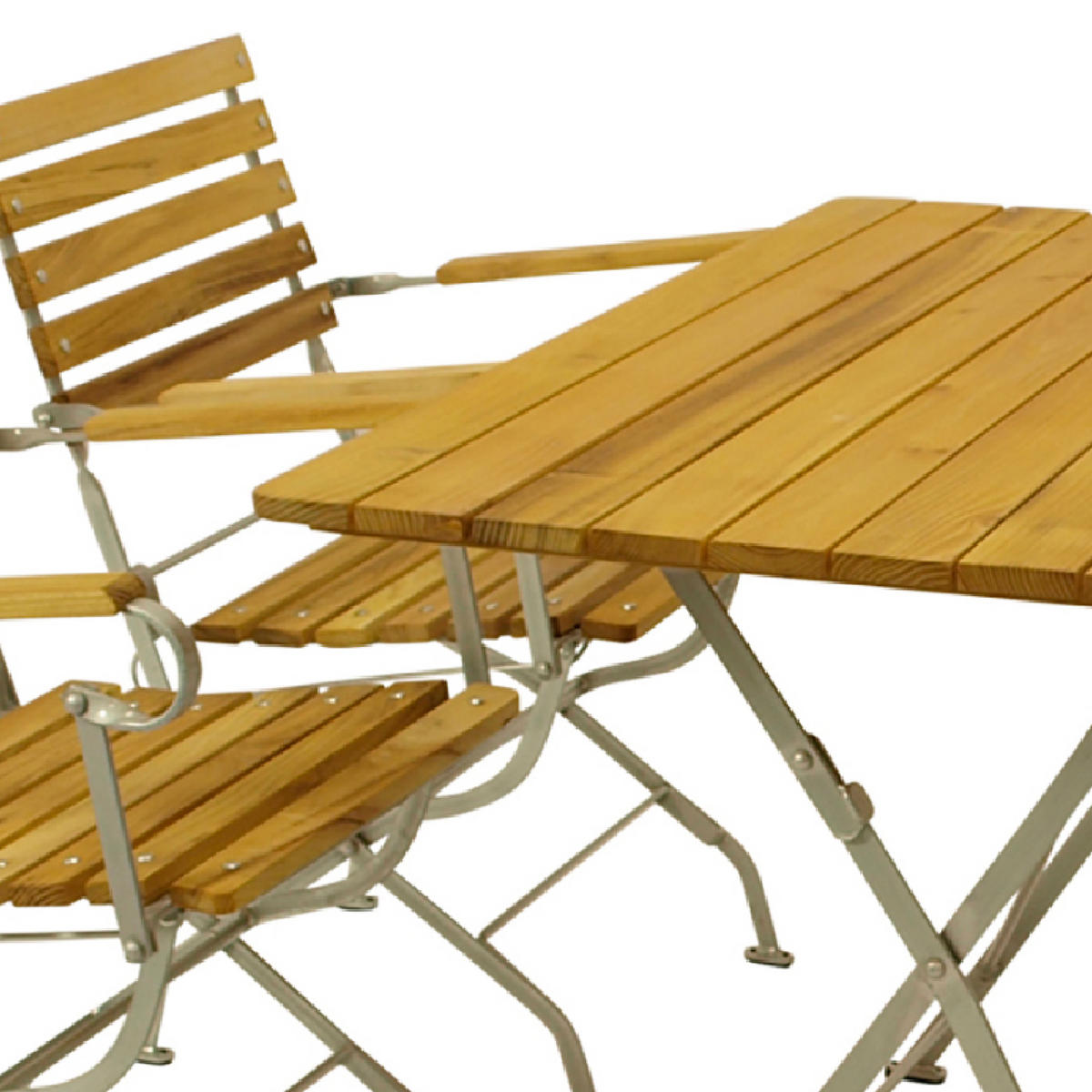 ESS-GRUPPE Townsville 5-teilig, Gartenmöbel Set - Flachstahl - Robinienholz - Gartenset Tisch und Stühle - hellgrau - Grau, Holz - TPFGarden