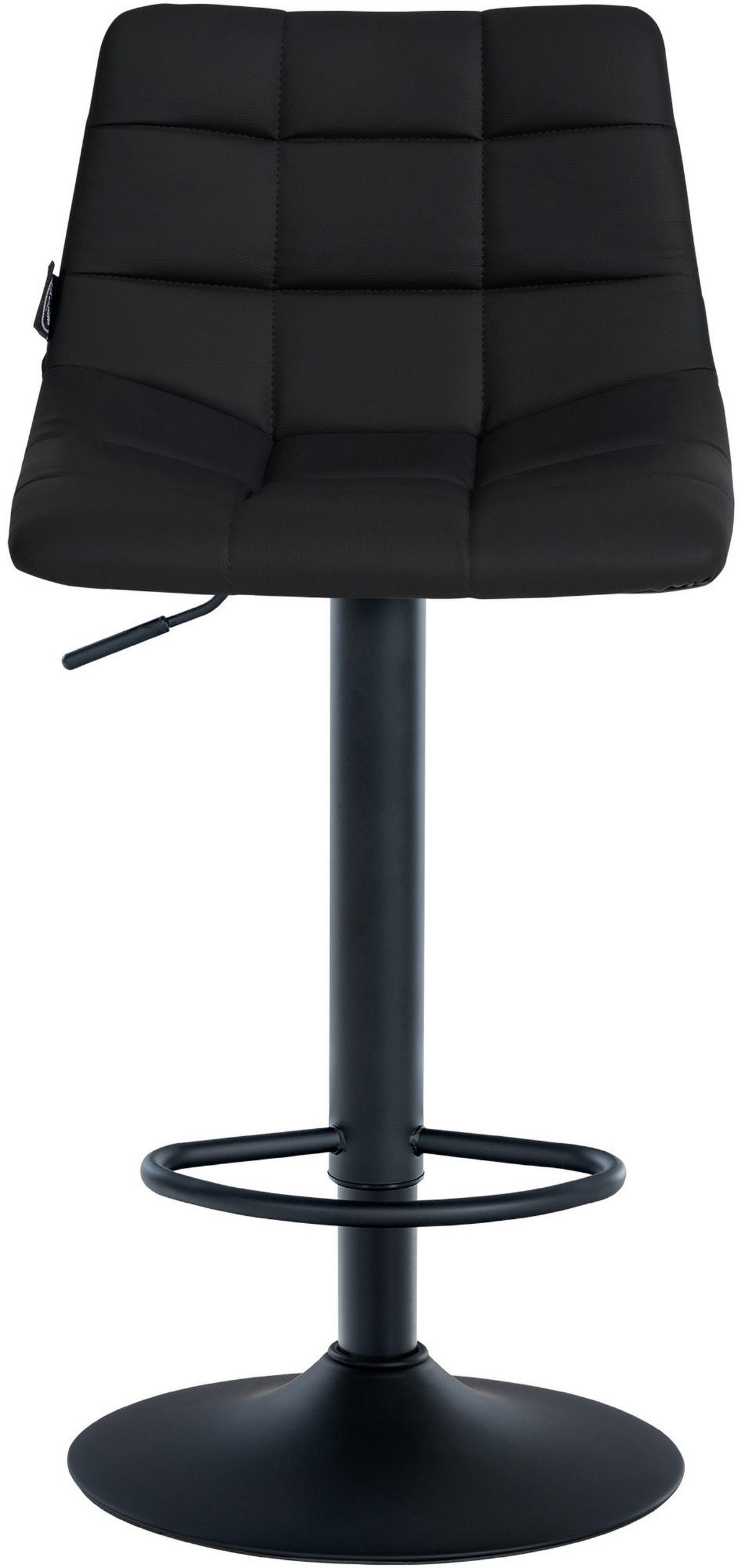 BARHOCKER 2er-Set DUBAI Schwarz Kunstleder Schwarz - Schwarz, Leder/Metall (43/87/46.5cm) - DELUKE