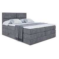 BOXSPRINGBETT AURA KING - 200 x 200 - H3/H4 - Dunkelgrau - Dunkelgrau, Holzwerkstoff (200/200cm) - ALTDECOR