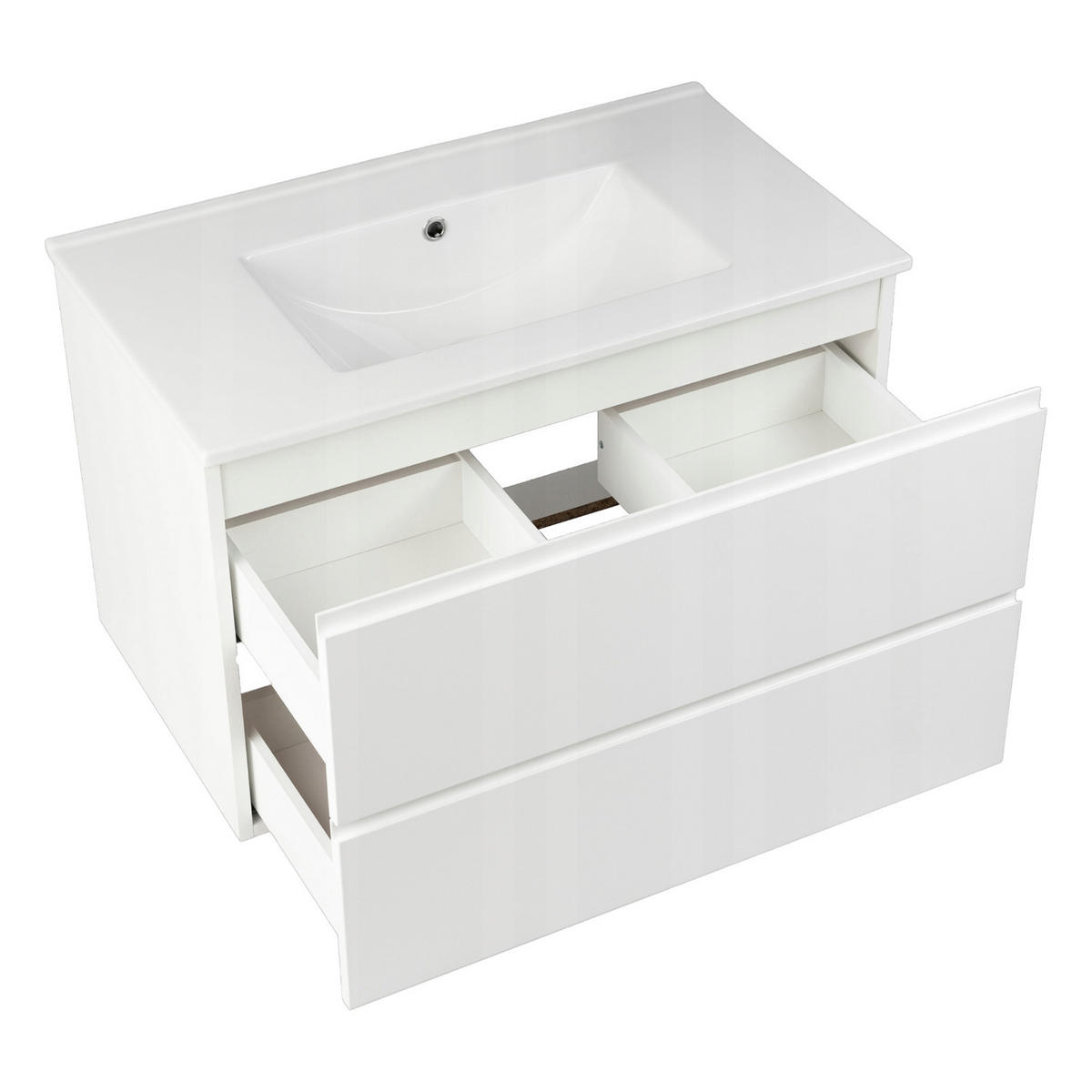 WASCHTISCHKOMBI 80cm mit Waschbecken weiß - Weiß, Holzwerkstoff (80/80/80cm) - Stamar