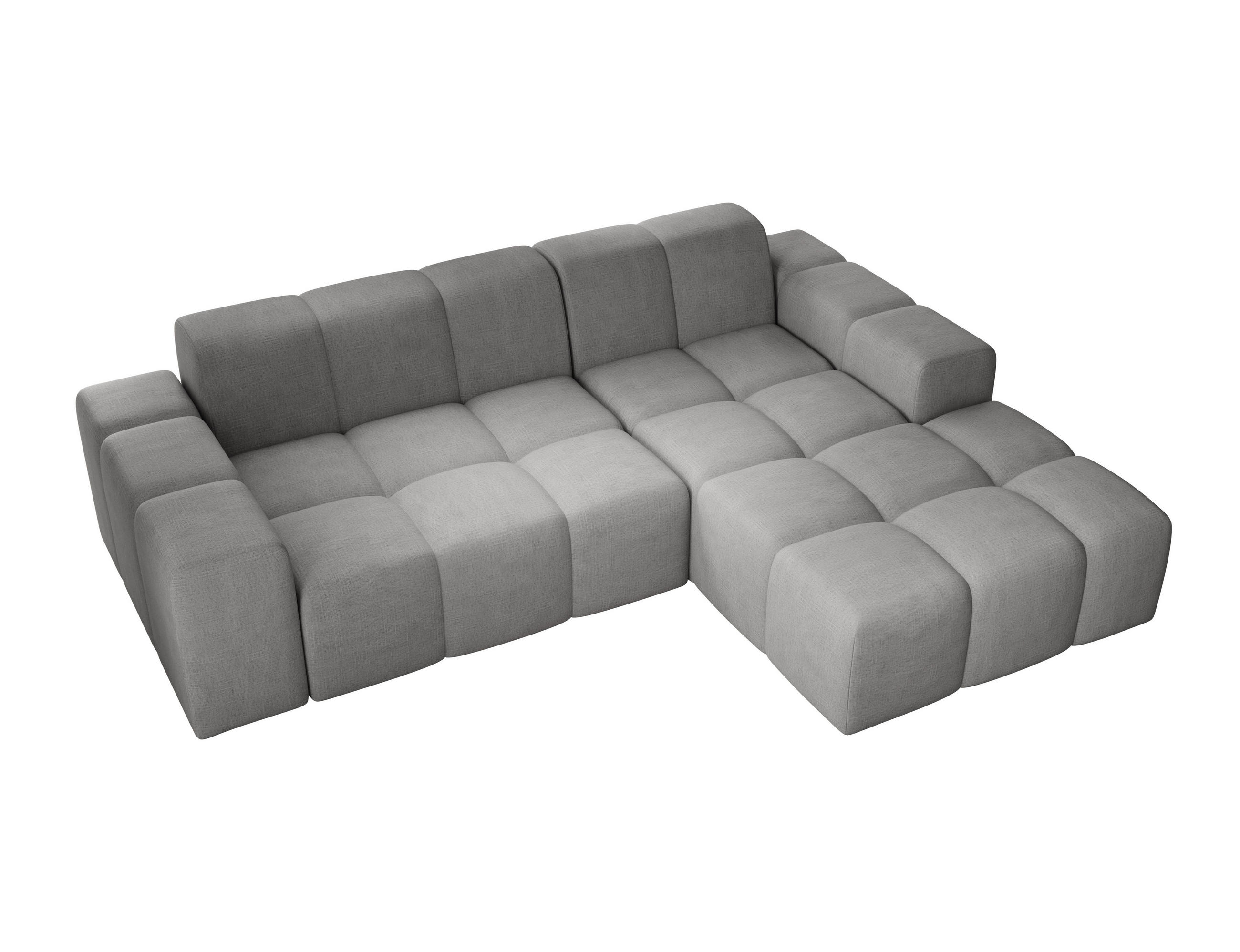 ECKSOFA Fogo ohne Schlaffuktion, L-Form, Sofa Rechts, Veloursstoff, 245x68x180 cm, Grau - Grau, Holz (245/180cm) - PROMETO Möbel