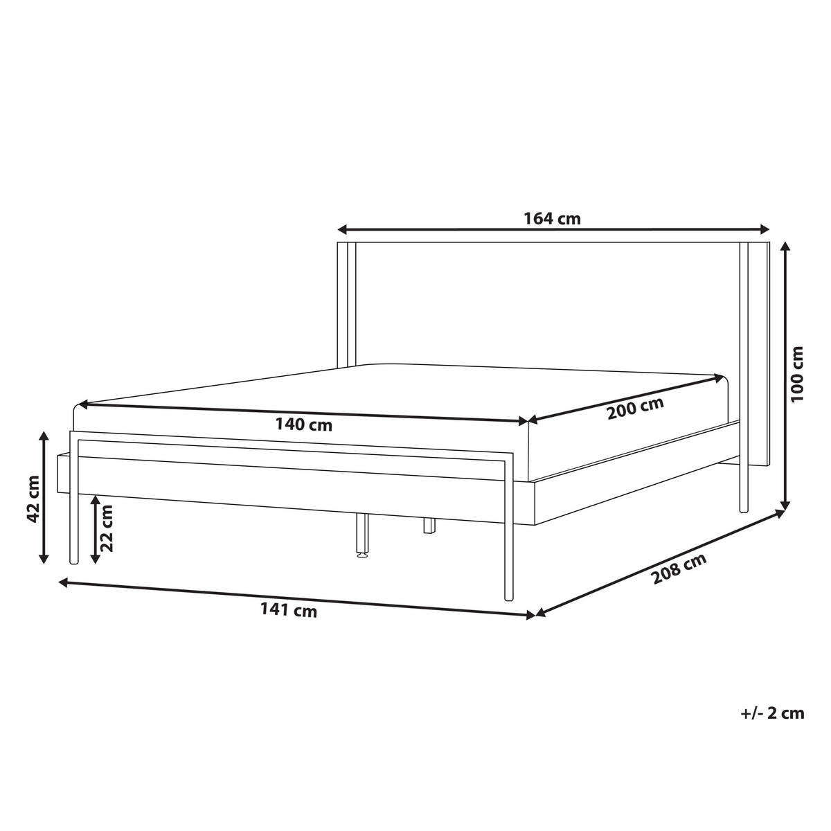 BETT mit Lattenrost 140/200 cm Dunkler Holzfarbton Libermont - Dunkelbraun, Holzwerkstoff (140/200cm) - Beliani