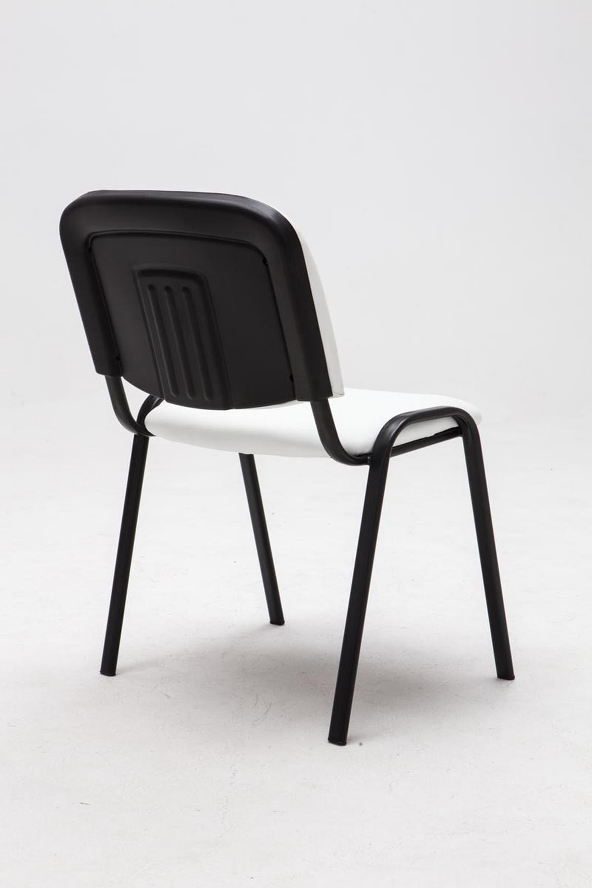 BESUCHERSTUHL Keen, Kunstleder mit Gestell Schwarz / Bezug Weiß - Schwarz/Weiß, Textil/Metall (54/79/48cm) - TPFLiving