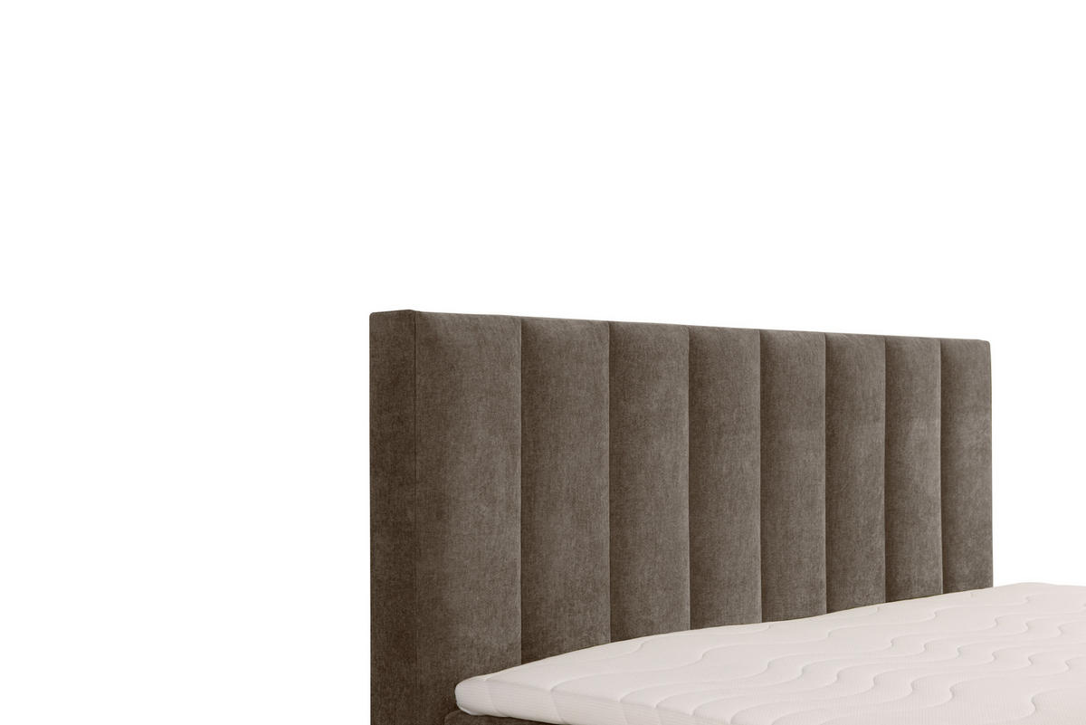 BOXSPRINGBETT VELTRA mit Topper und Bettkasten, Hellbraun, 160x200 cm - Hellbraun, Textil (160/200cm) - KS Home Concept