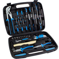 WERKZEUGKOFFER 57-teilig | Mit Hammer, Schraubendreher, Steckschlüsselsatz uvm. - Blau, Metall (30/8.7/38.5cm) - Karcher