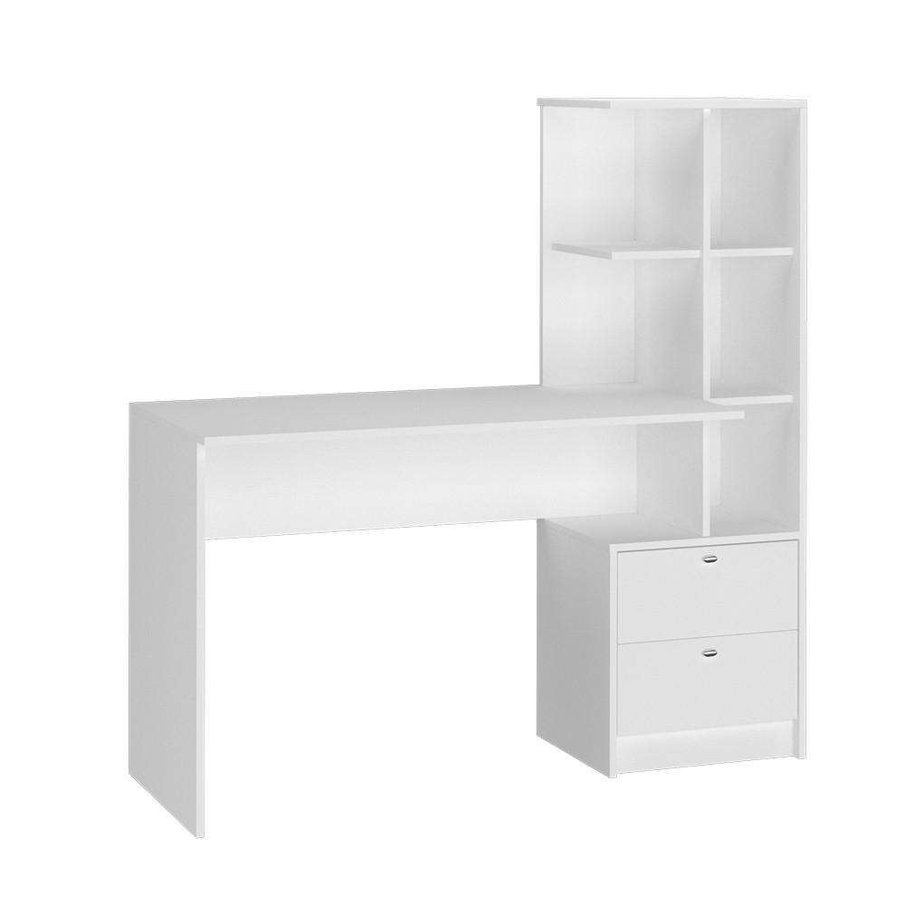 SCHREIBTISCH Denton Weiß 136 x 55 cm - Weiß, Holzwerkstoff (55/136/138cm) - Vicco
