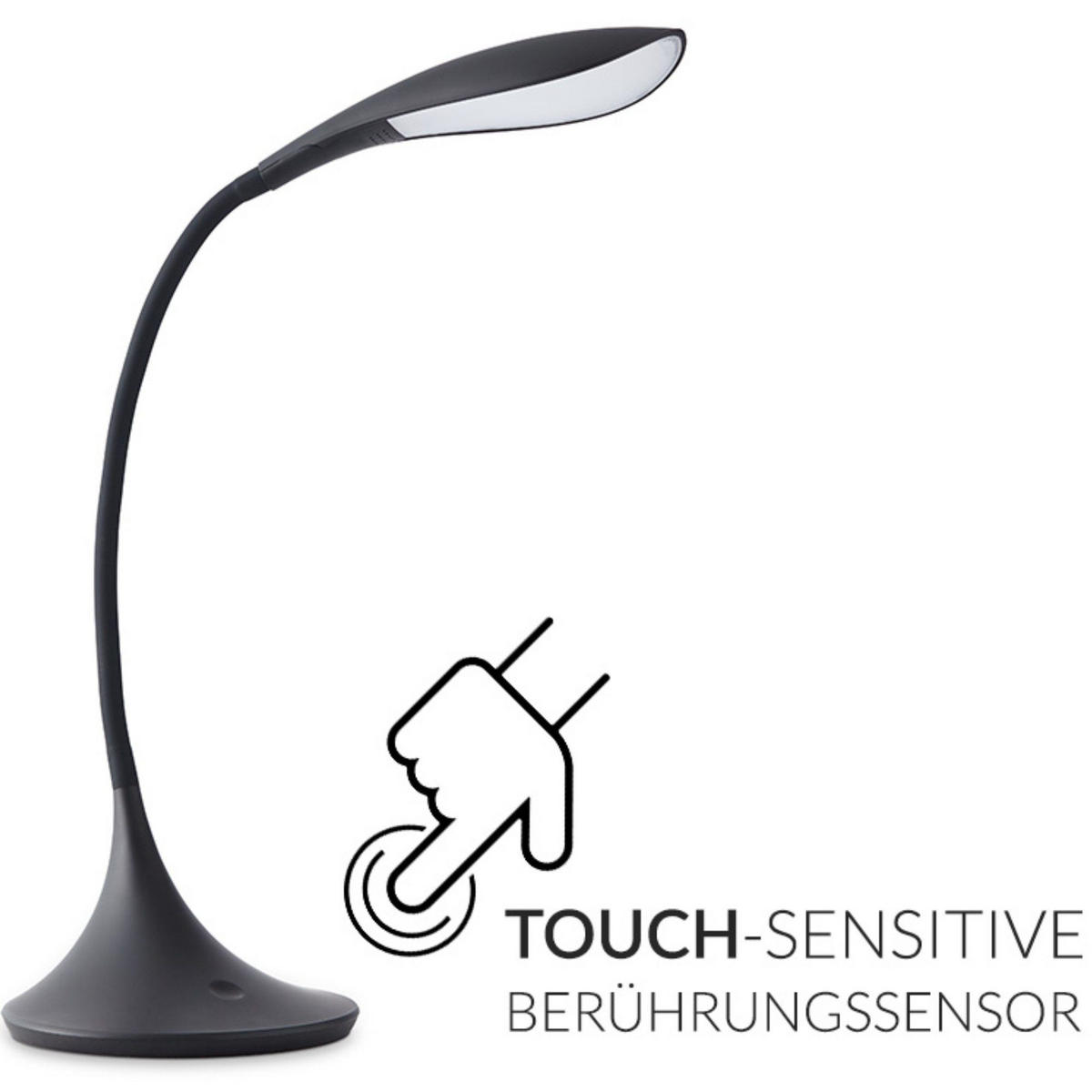 TISCHLAMPE TIFER, Schwarz - Schwarz, Kunststoff (22/17/37.5cm) - KONSIMO®