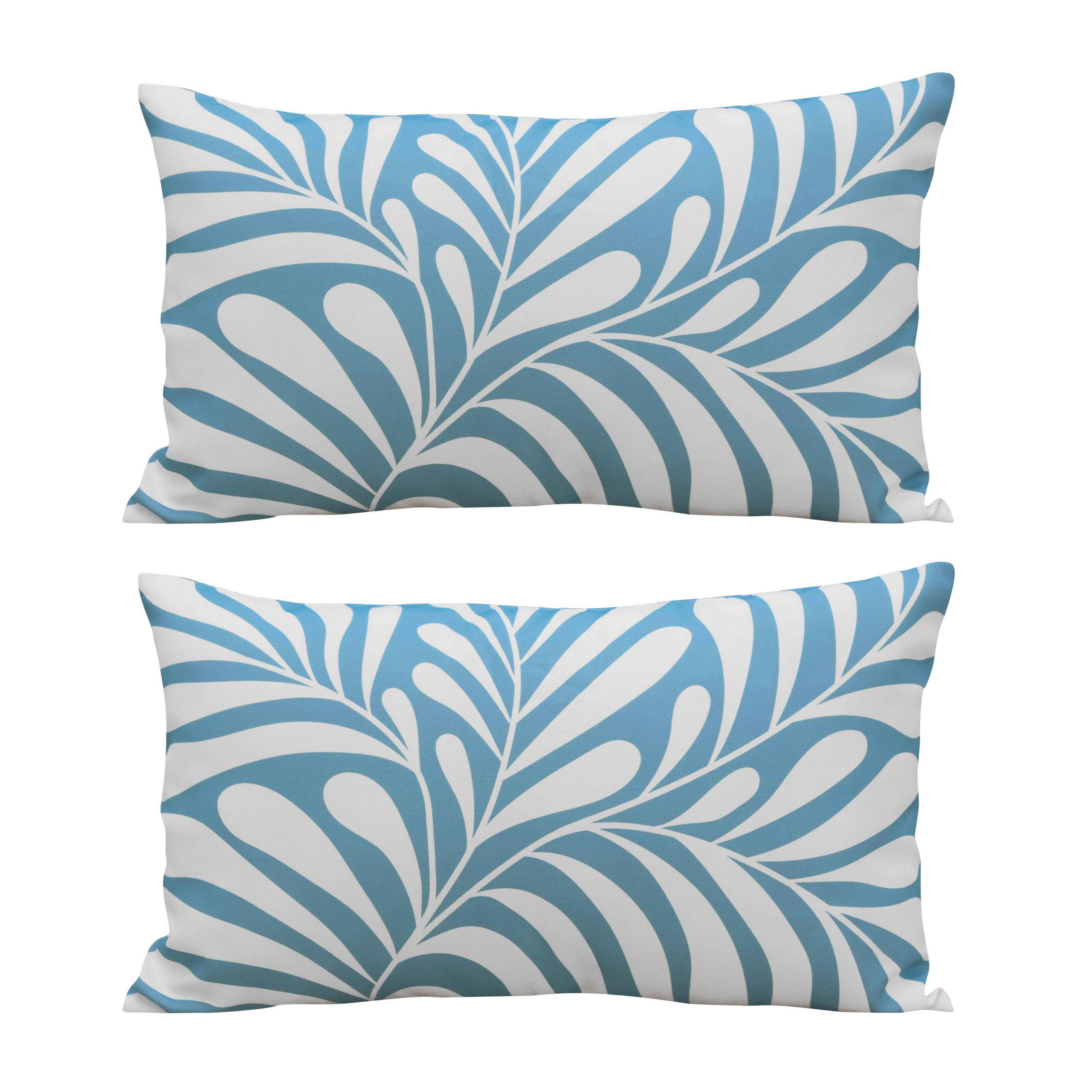 KISSEN 2-tlg., Hellblau - Blau, Textil (30/50cm) - Oviala