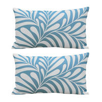 KISSEN 2-tlg., Hellblau - Blau, Textil (30/50cm) - Oviala