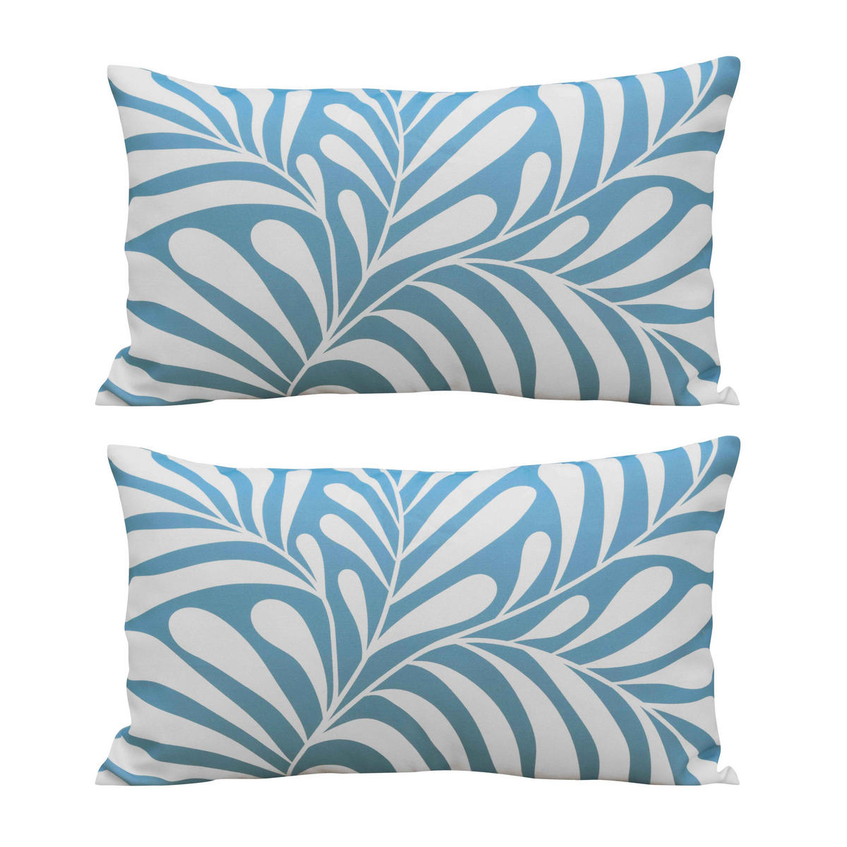 KISSEN 2-tlg., Hellblau - Blau, Textil (30/50cm) - Oviala