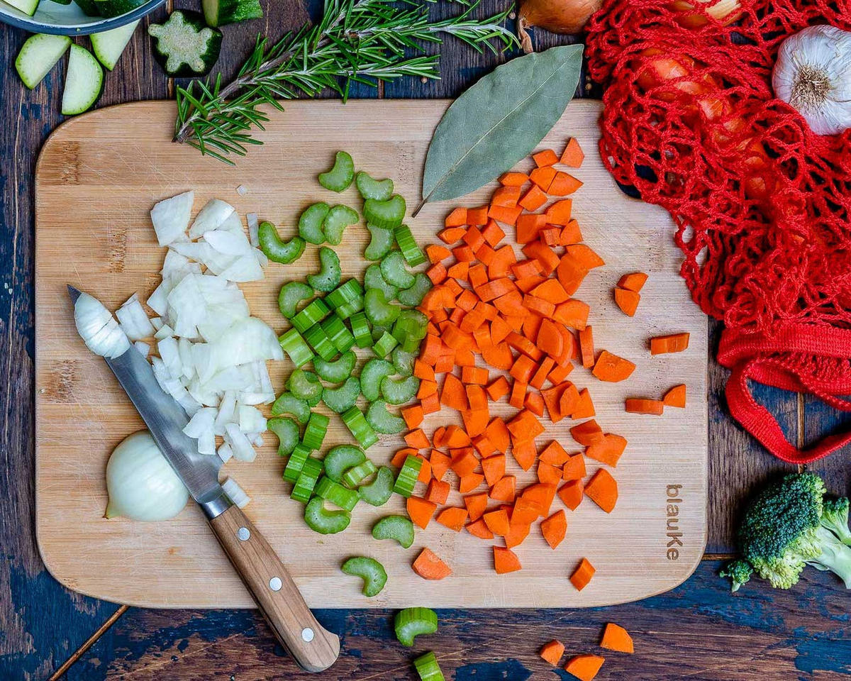 SCHNEIDEBRETTER aus Bambus Holz 3er Set - Beige, Holz (25/33cm) - BlauKe