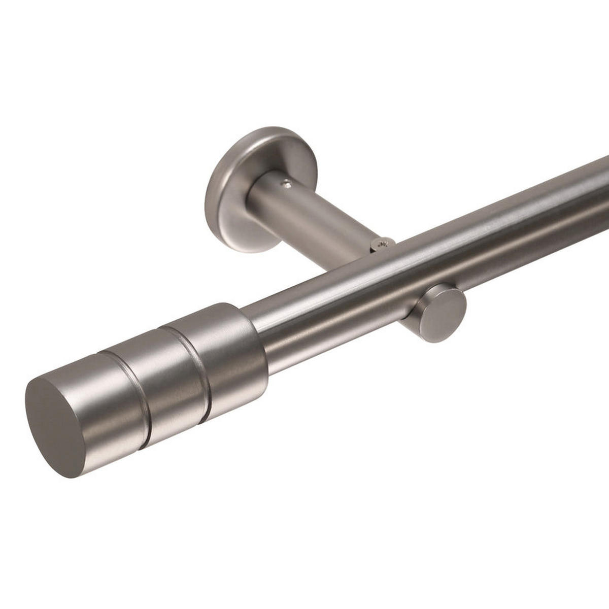 GARDINENSTANGE 1-Lauf Zylinder - Silberfarben, Metall (410cm) - Deco-Raum