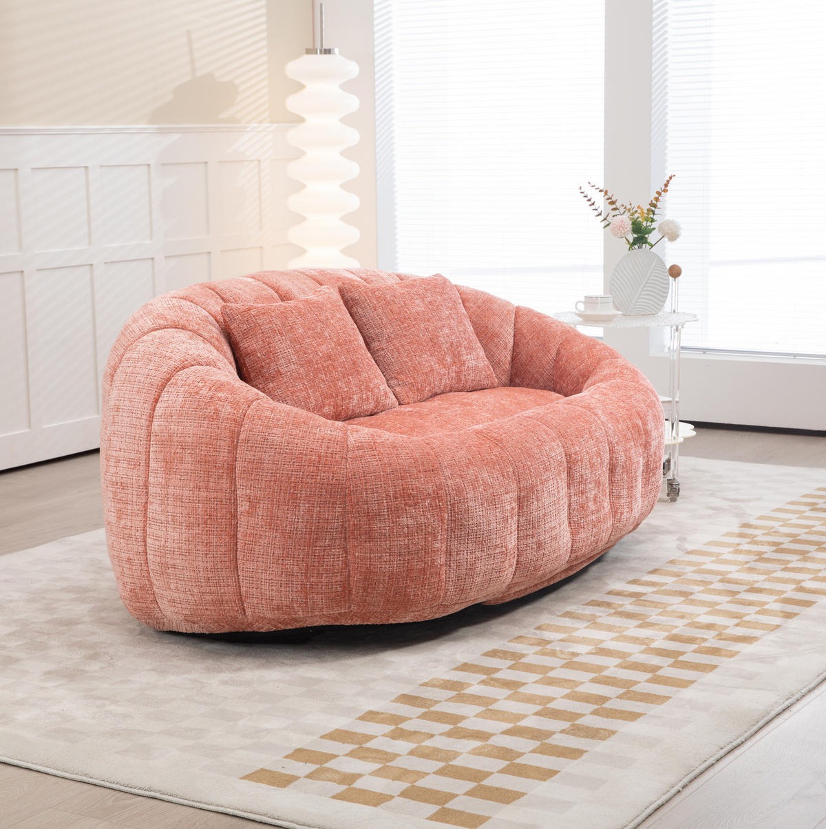 SITZSACK Chenille 150 x 95 x 63 cm Pink - Pink, Kunststoff (95/63/145cm) - Beauniv