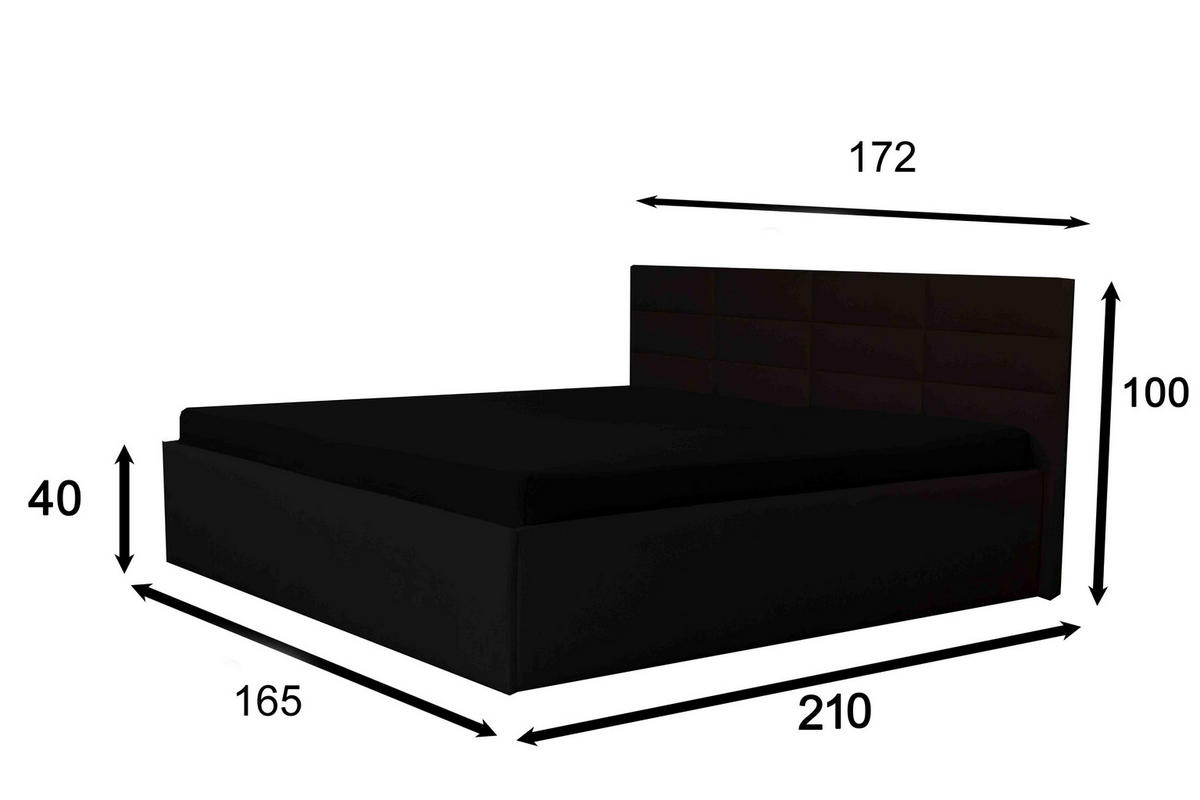 POLSTERBETT Athena Anthrazit 160 x 200 x 40 cm Stauraum ohne hydraulische Funktion Ohne Matratze und Lattenrost - Anthrazit, Holz (160/200cm) - Halmon Schlafkomfort Betten 
