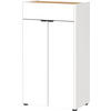 KOMMODE Kratzfest Eiche Schublade Bad AVIS, Weiß-Beige 60x34x98 cm - Weiß, Holz/Metall (60/98/34cm) - KADIMA DESIGN