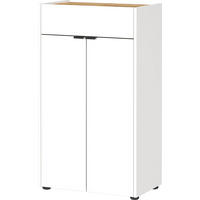KOMMODE Kratzfest Eiche Schublade Bad AVIS, Weiß-Beige 60x34x98 cm - Weiß, Holz/Metall (60/98/34cm) - KADIMA DESIGN