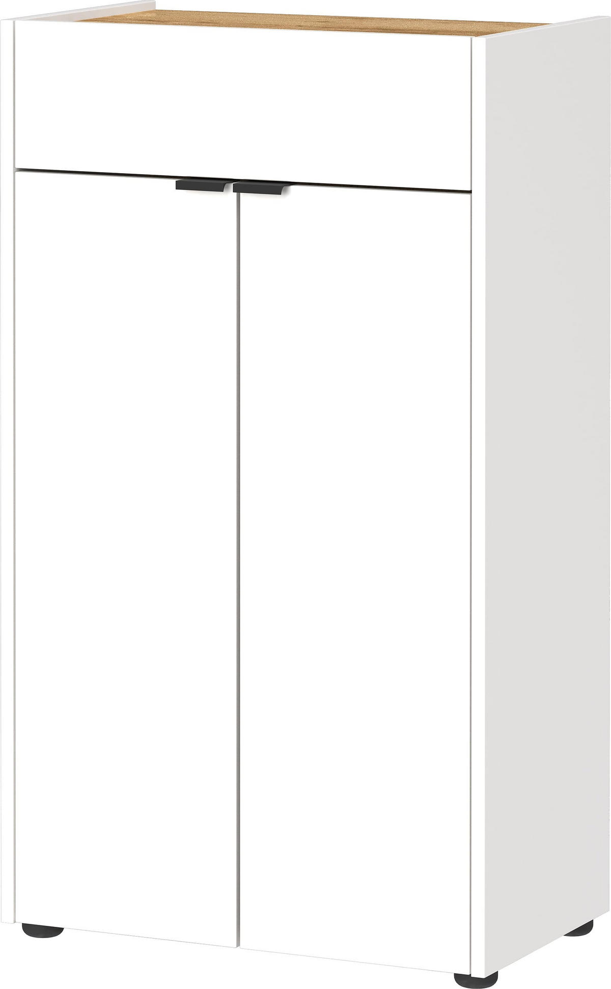 KOMMODE Kratzfest Eiche Schublade Bad AVIS, Weiß-Beige 60x34x98 cm - Weiß, Holz/Metall (60/98/34cm) - KADIMA DESIGN