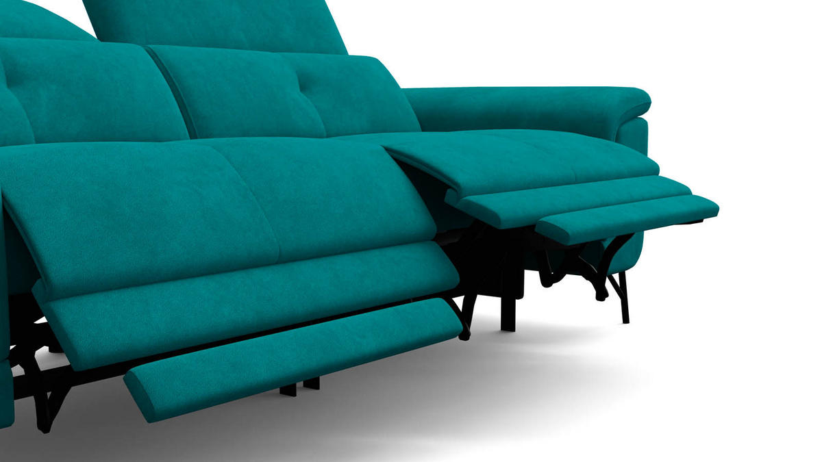 SOFA RELAX AVENA 3-Sitzer, dunkelgrüner Veloursstoff - Dunkelgrün/Schwarz, Holz/Textil (204/80/108cm) - Wozimo