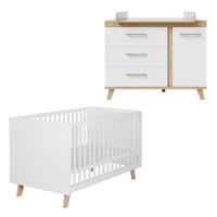 BABYZIMMER-SET Smile 2-teilig - Weiß, Holzwerkstoff (76/90.5/142cm) - Roba