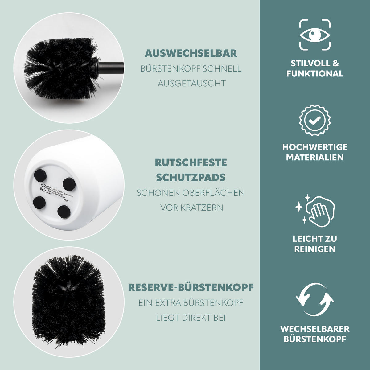 WC-GARNITUR TESERO, Kunststoff, weiß - Weiß, Kunststoff (10.5/39.5/10.5cm) - eluno