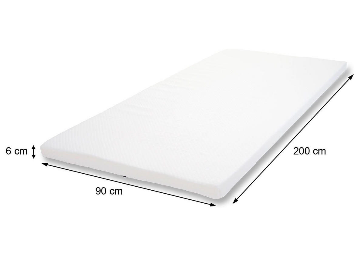 KALTSCHAUM-MATRATZENTOPPER Weiß - Weiß, Textil (200/90/6cm) - MCW
