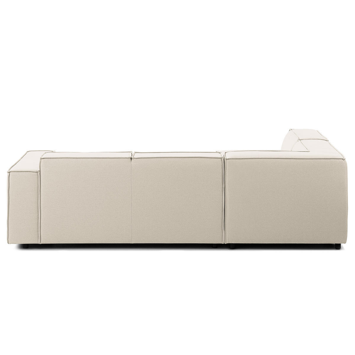 ECKSOFA mit Ottomane - Schwarz/Weiß, Kunststoff/Textil (260/234cm) - home24