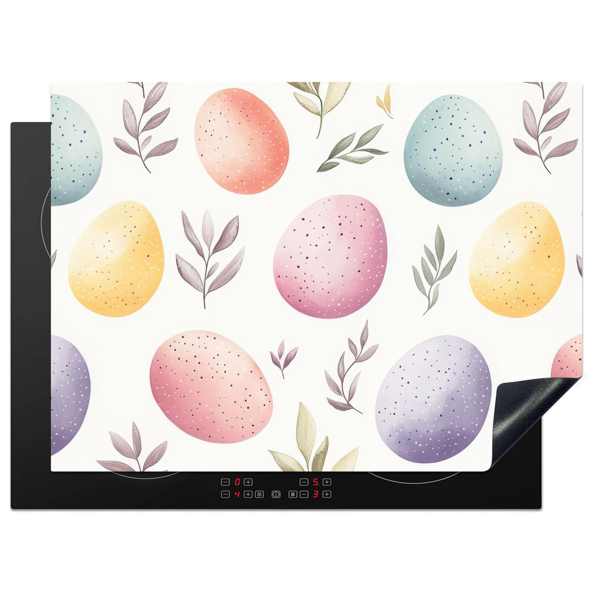 HERDABDECKPLATTE Eier - Bunt - Muster Herdabdeckung Induktionsfeld 70x52 cm - Weiß, Kunststoff (70/52/0.2cm) - MuchoWow