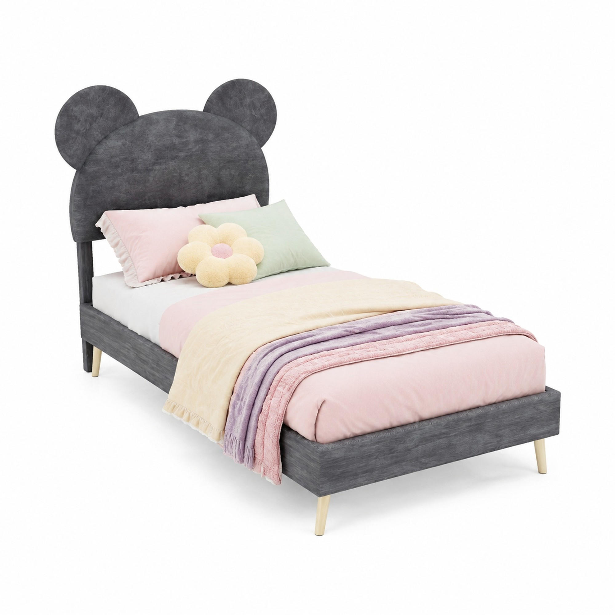 KINDERBETT mit Stauraum 90x200 cm Grau - Grau, Holz (90/200cm) - Meubliv