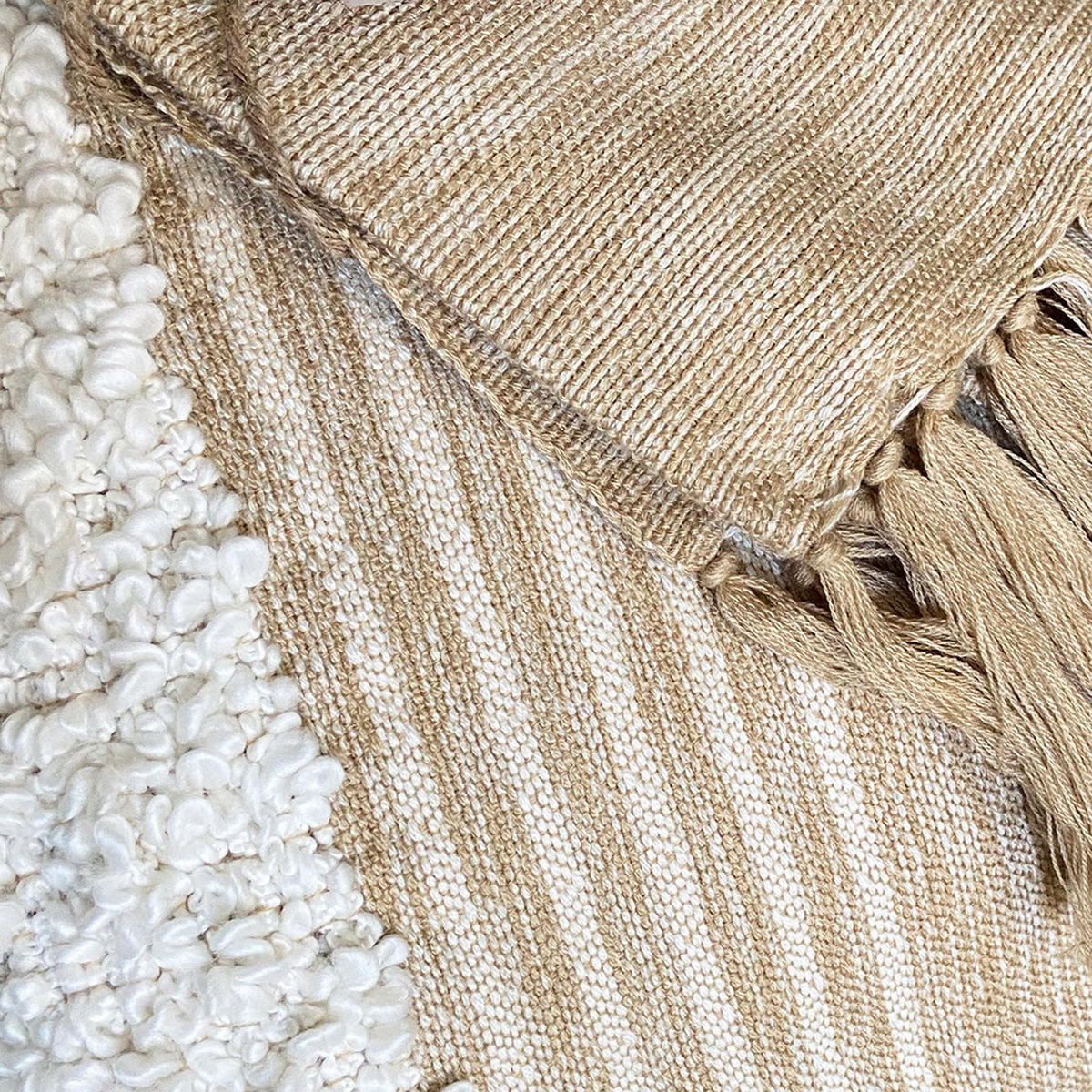 DECKE Tribal Cremefarben - Beige, Textil (125/150cm) - Malagoon