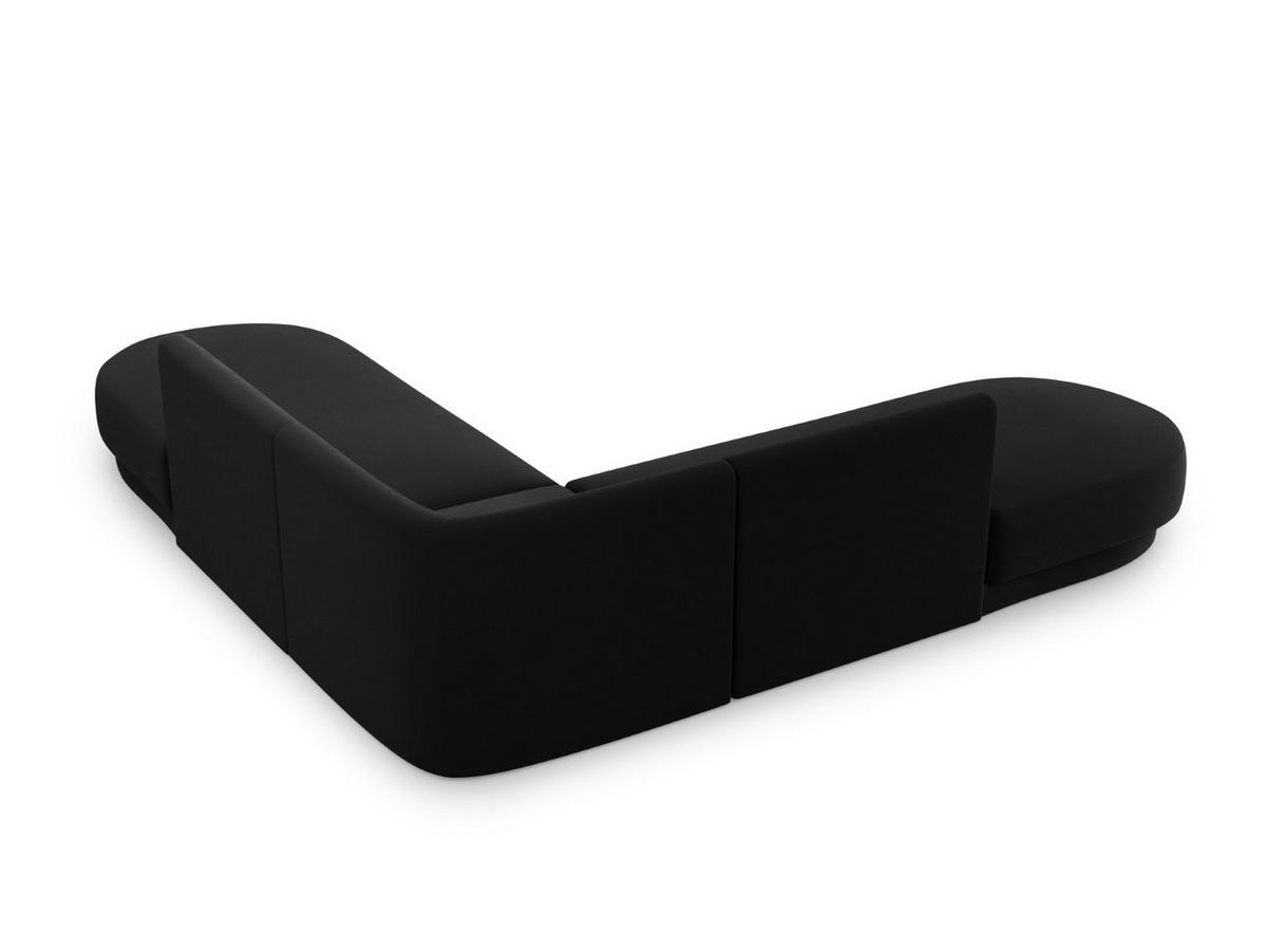 WENDBARES-ECKSOFA Miley aus Samt schwarz 5 Sitzplätze - Schwarz, Textil (248/248cm) - Micadoni