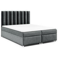 BOXBETT mit Bettkasten Trinity K-10 Bonellfederkern inkl. Topper - Graphitfarben, Holz/Holzwerkstoff (200/200cm) - Best For Home
